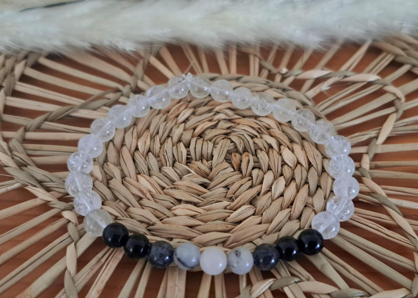 Bracelet Bien-être Spirituel – Clarté, Intuition & Protection – Cristal de Roche & Labradorite (6 mm)