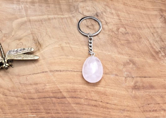 Porte-clé Amour & Douceur – Quartz rose naturel