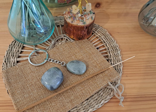 🖤 Lot protecteur : 1 pierre + 1 porte-clé labradorite 🖤
