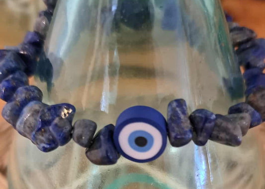 🔮 Bracelet Lapis Lazuli & Œil Protecteur 🧿