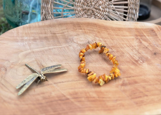 Bracelet Baroque Anti-douleur & Sérénité (Ambre baltique)