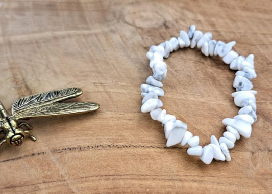 Bracelet Baroque Apaisement & Sommeil (Howlite blanche)