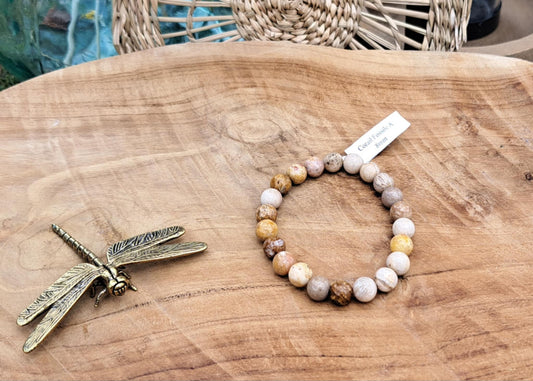 Bracelet Corps & Vitalité – Pierres naturelles de Corail Fossile 8mm