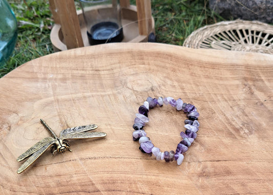 Bracelet Baroque Pierre de Paix –Apaisement pour l’esprit et le cœur & Sommeil  (Améthyste)