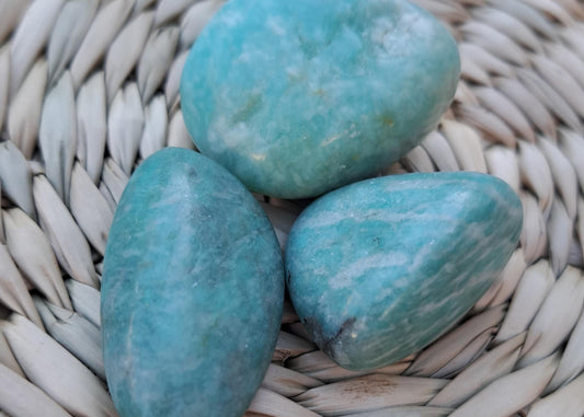 💚 Pierre roulée – Amazonite (env. 20 à 30 mm) 💚 unité