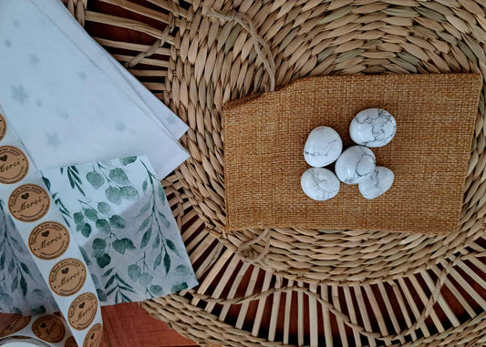 🤍 Lot de 5 pierres Howlite – Taille 20/30 mm 🤍