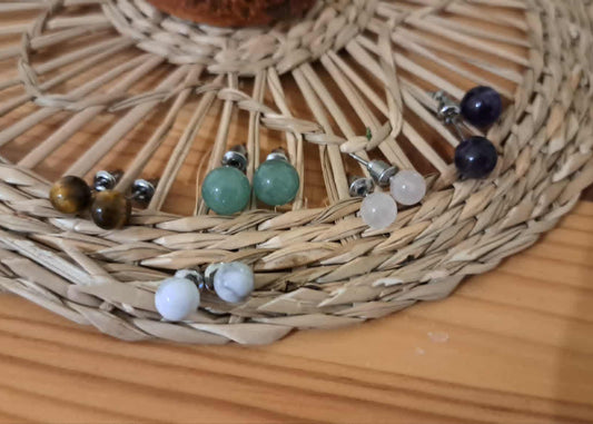 ✨ Lot de 5 paires de boucles d’oreilles en pierres naturelles ✨